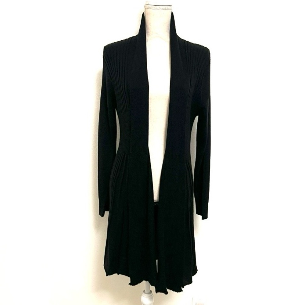 Avette Black Open Front Cardigan Sweater